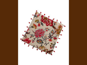 DESSOUS DE VERRE TOILE ET PERLES