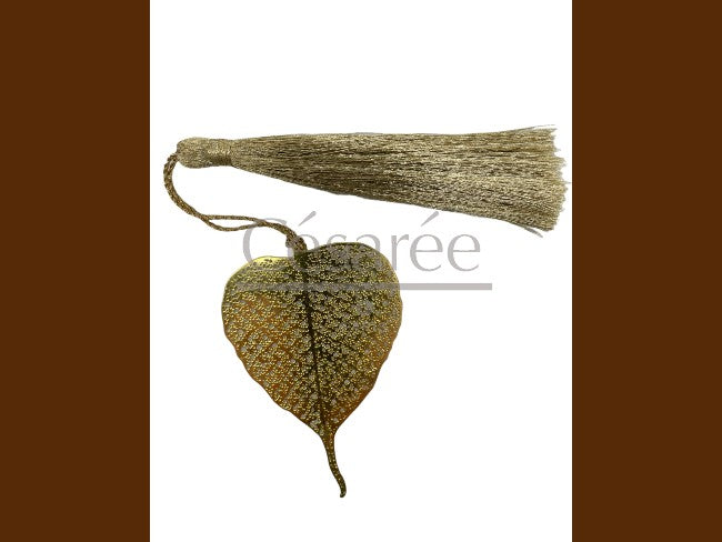 MARQUE-PAGE FEUILLE DOREE