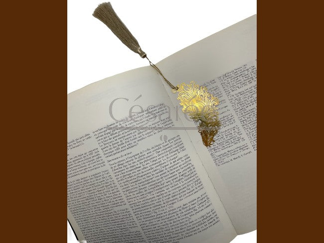 MARQUE-PAGE PLUME DOREE
