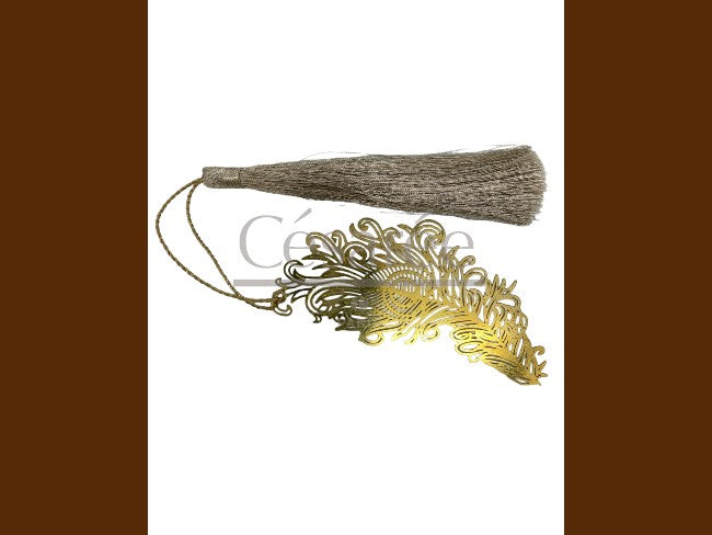 MARQUE-PAGE PLUME DOREE