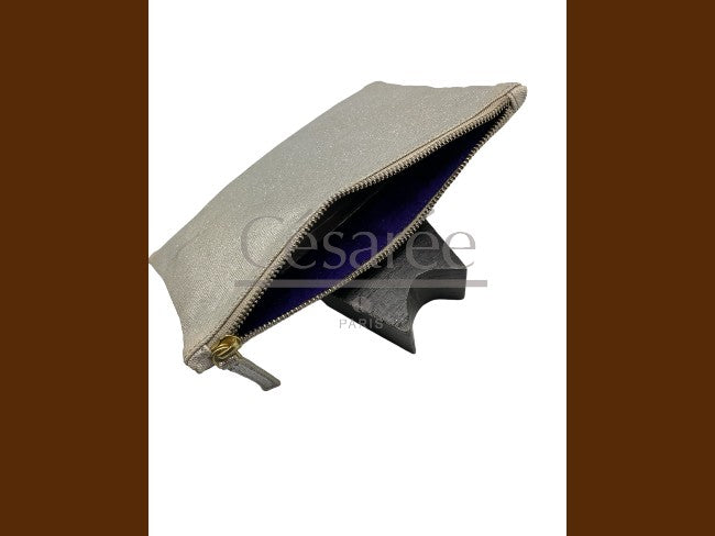 POCHETTE A ZIP ARGENTEE