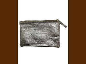 POCHETTE A ZIP ARGENTEE