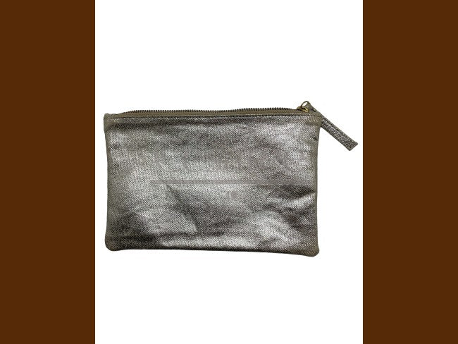 POCHETTE A ZIP ARGENTEE