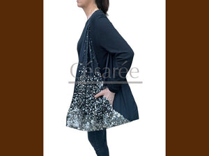 SAC PAILLETE NOIR ET ARGENT