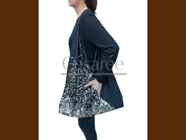 SAC PAILLETE NOIR ET ARGENT