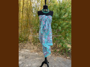 PAREO TURQUOISE ET ROSE