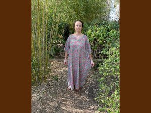 PINK AND GREEN CAFTAN