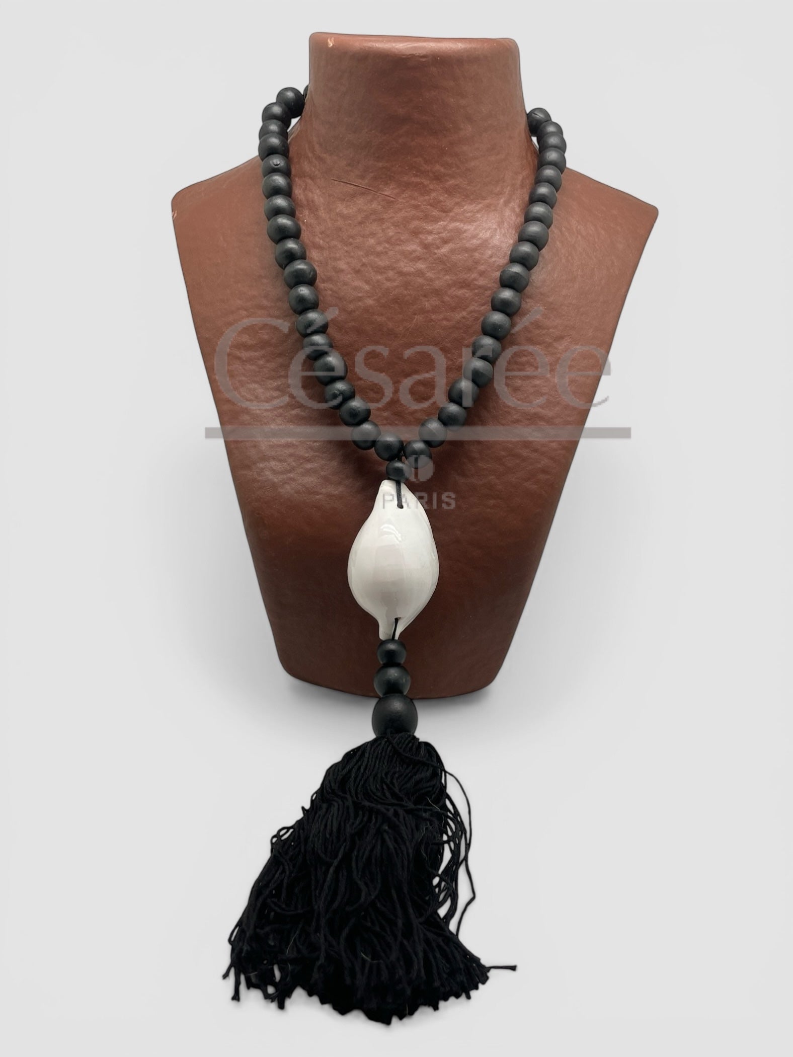 COLLIER COQ SIMPLE NOIR