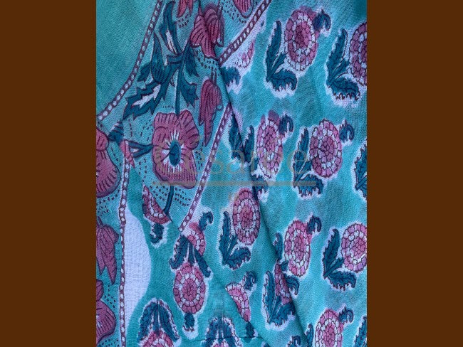 PAREO TURQUOISE ET ROSE